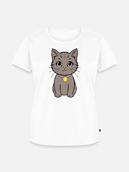 Katze Kätzchen Katzenshirt Geschenk - Frauen Premium Bio T-Shirt - Weiß