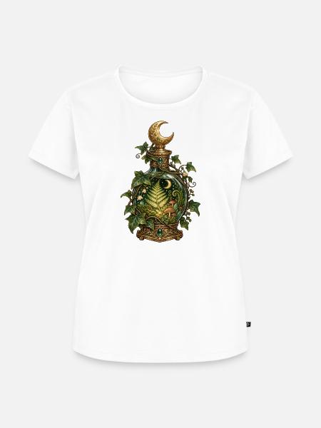 Mondschein Garten Elixierflasche - Frauen Premium Bio T-Shirt - Weiß