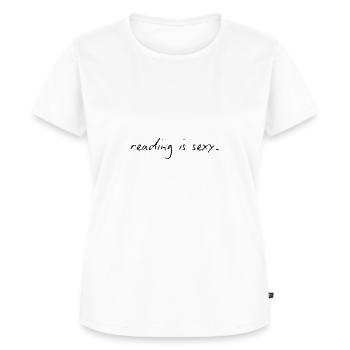 reading is sexy. Lesen ist sexy. Bücher lesen .. - Frauen Premium Bio T-Shirt - Weiß - Vorne - AI Model Female 172 dark (172cm)