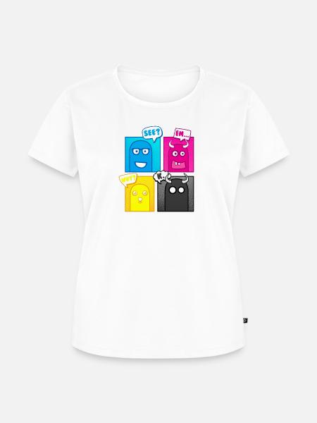 Kleine Monster (Pop Art) 02 - Frauen Premium Bio T-Shirt - Weiß