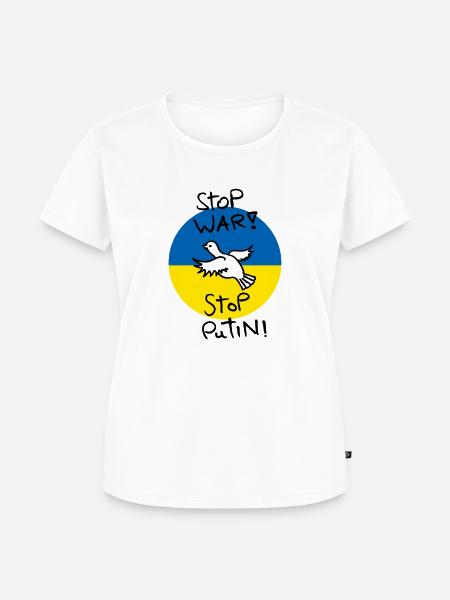 Stop War! Stop Putin! - Frauen Premium Bio T-Shirt - Weiß