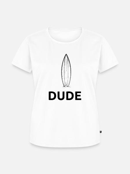 Surfbrett Dude - Surfing - Frauen Premium Bio T-Shirt - Weiß