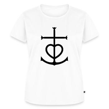 Croix Camarguaise - T-shirt Premium bio Femme - blanc - Devant - AI Model Female 172 dark (172cm)