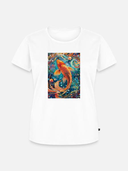 Koi - Frauen Premium Bio T-Shirt - Weiß