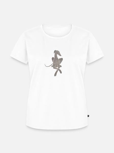 Liegender Windhund hellgrau - Frauen Premium Bio T-Shirt - Weiß