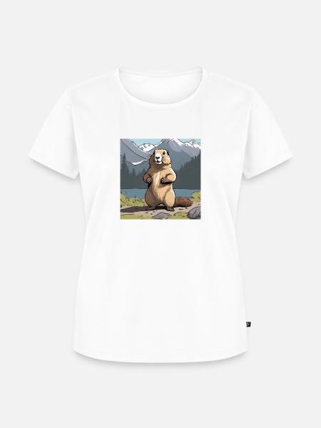 Murmeltier - Frauen Premium Bio T-Shirt - Weiß