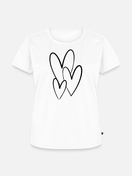 Herzen - Frauen Premium Bio T-Shirt - Weiß