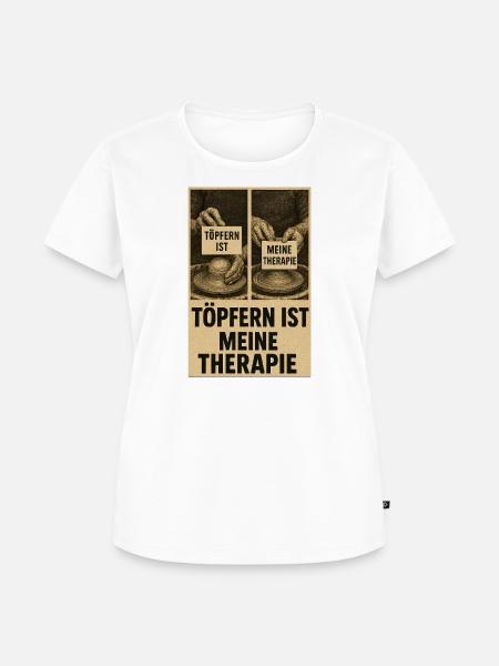 Töpfern ist Therapie - Frauen Premium Bio T-Shirt - Weiß