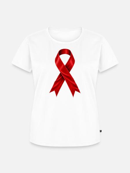 AIDS Awareness – Rote Schleife - Frauen Premium Bio T-Shirt - Weiß