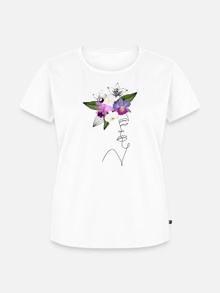 Lady Orchidee - Frauen Premium Bio T-Shirt - Weiß