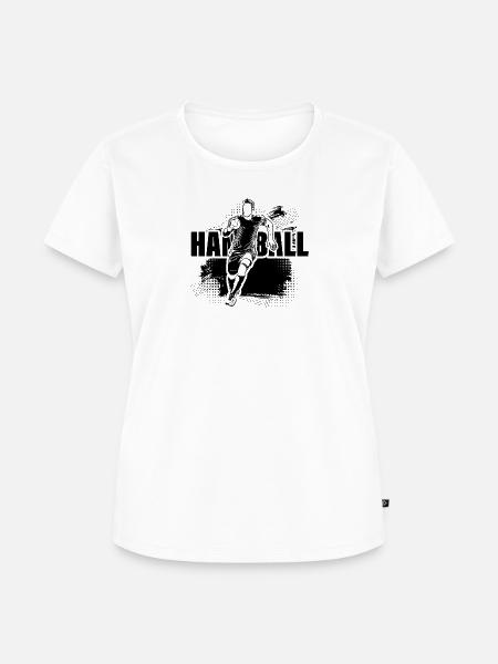 Handball-Dribbler - Frauen Premium Bio T-Shirt - Weiß