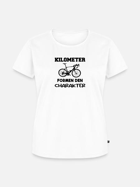 Kilometer formen den Charakter - Frauen Premium Bio T-Shirt - Weiß