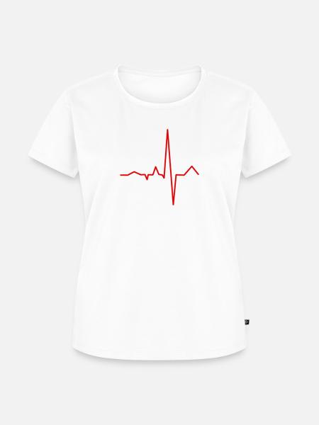 Herzschlag - Frauen Premium Bio T-Shirt - Weiß
