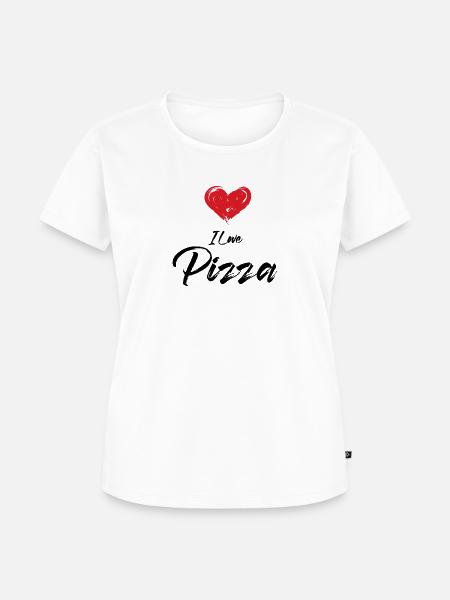 Ich liebe Pizza - Frauen Premium Bio T-Shirt - Weiß