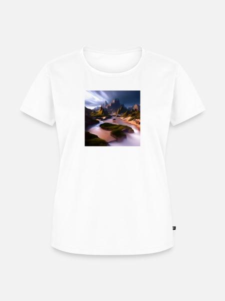Cinematic fantasy landscape - Frauen Premium Bio T-Shirt - Weiß
