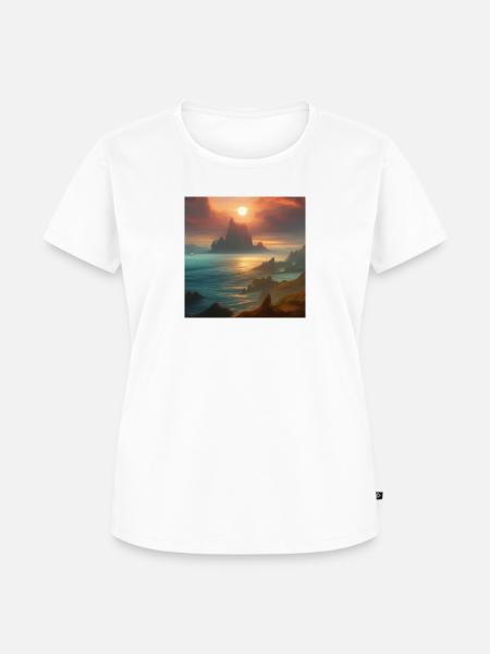Sunset over the bay_02 - Frauen Premium Bio T-Shirt - Weiß