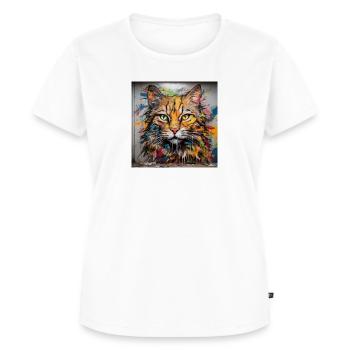 katzen graffiti - Frauen Premium Bio T-Shirt - Weiß - Vorne - AI Model Female 172 dark (172cm)