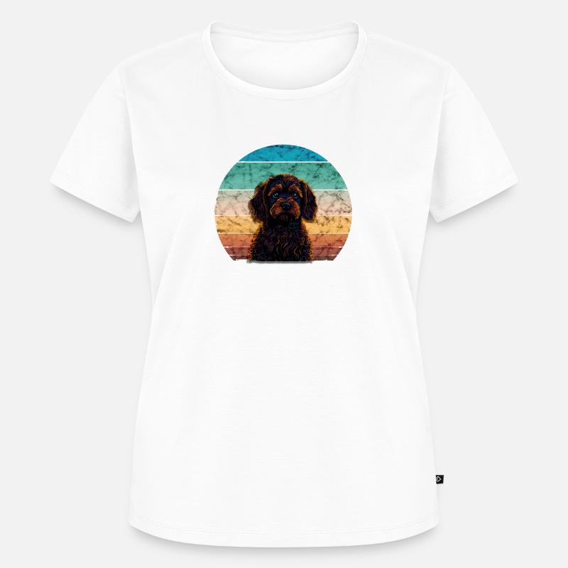 Sonnenuntergang Cavapoo - Frauen Premium Bio T-Shirt - Weiß