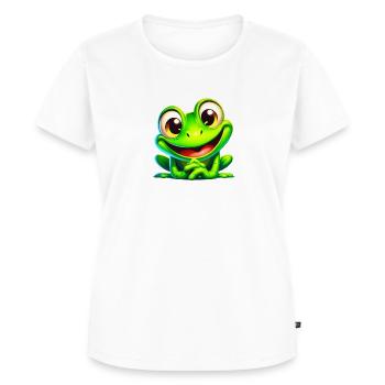 Frech Frosch - Frauen Premium Bio T-Shirt - Weiß - Vorne - AI Model Female 172 dark (172cm)