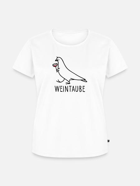 Wein -Taube - Frauen Premium Bio T-Shirt - Weiß