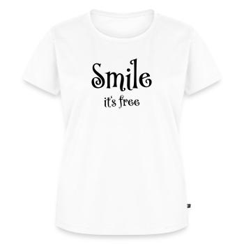 Smile. It's free - Women's Premium Organic T-shirt - white - Front - AI Model Female 172 dark (172cm)