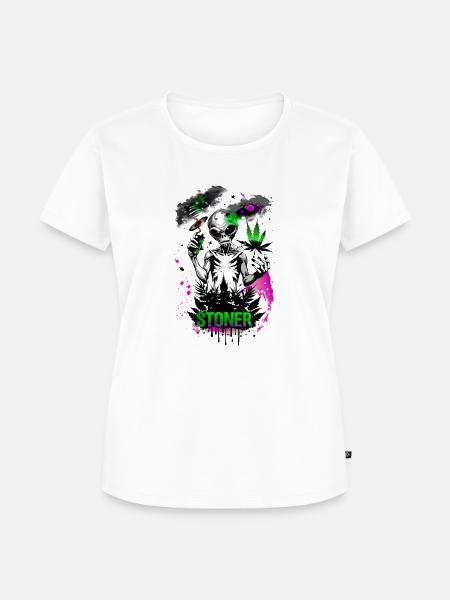 Stoner alien - Frauen Premium Bio T-Shirt - Weiß