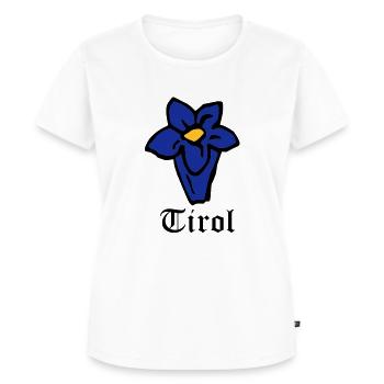 Tirol Enzian - Frauen Premium Bio T-Shirt - Weiß - Vorne - AI Model Female 172 dark (172cm)