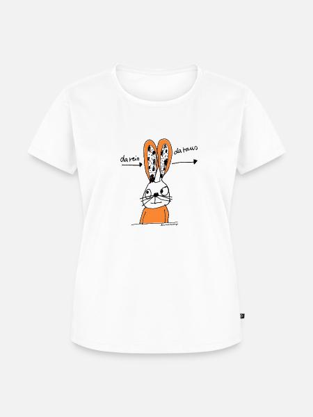 Hase da rein da raus - Frauen Premium Bio T-Shirt - Weiß