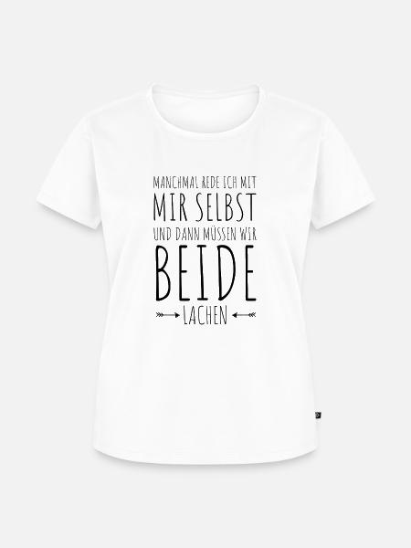 Selbstgespräch | Lustige Geschenkidee HUMOR - Frauen Premium Bio T-Shirt - Weiß