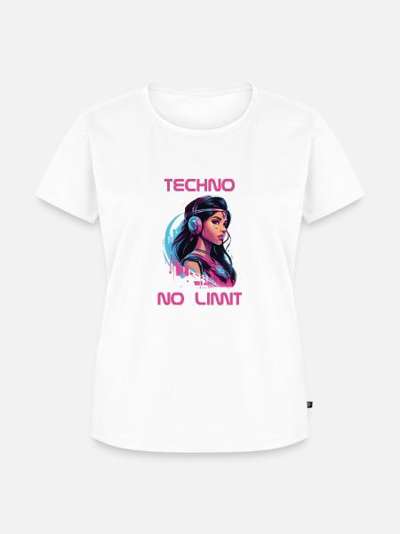 Techno - No Limit - Frauen Premium Bio T-Shirt - Weiß