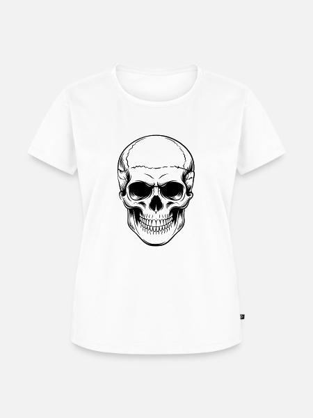 Schädel - Frauen Premium Bio T-Shirt - Weiß