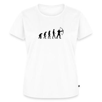 Evolution Bogenschießen - Frauen Premium Bio T-Shirt - Weiß - Vorne - AI Model Female 172 dark (172cm)