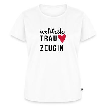 Weltbeste Trauzeugin - Frauen Premium Bio T-Shirt - Weiß - Vorne - AI Model Female 172 dark (172cm)