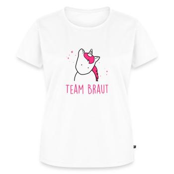 Team Braut - Einhorn - JGA - Frauen Premium Bio T-Shirt - Weiß - Vorne - AI Model Female 172 dark (172cm)