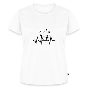 Tanzen Herzschlag mit Musiknoten, Tänzer - Frauen Premium Bio T-Shirt - Weiß - Vorne - AI Model Female 172 dark (172cm)