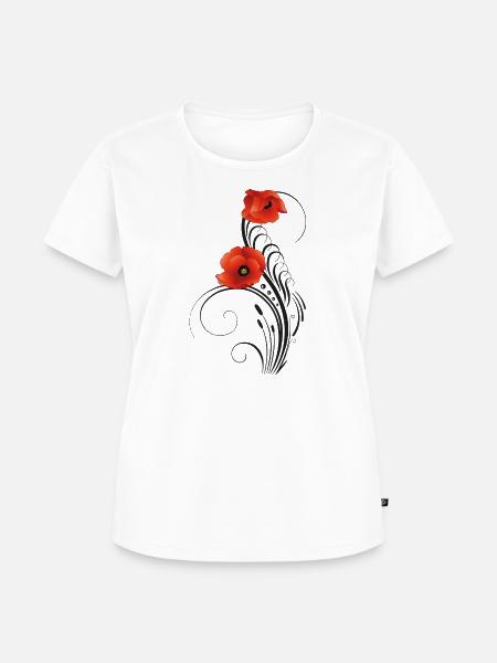 Mohnblumen Mohn Poppy Sommer - Frauen Premium Bio T-Shirt - Weiß
