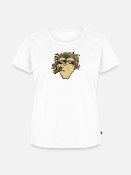 Schimpanse - Frauen Premium Bio T-Shirt - Weiß