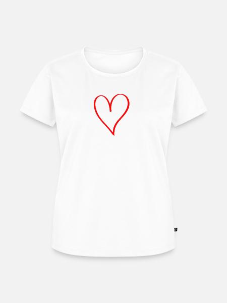 Herz - Frauen Premium Bio T-Shirt - Weiß