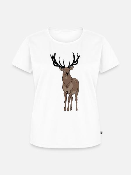 Hirsch - Deer - Frauen Premium Bio T-Shirt - Weiß