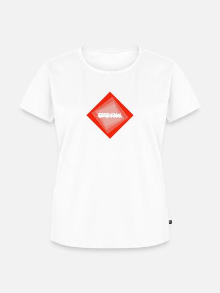 Dampflok Lokomotive - Frauen Premium Bio T-Shirt - 