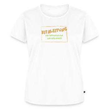 Kitaleitung liebt Vertretungspläne - Frauen Premium Bio T-Shirt - Weiß - Vorne - AI Model Female 172 dark (172cm)