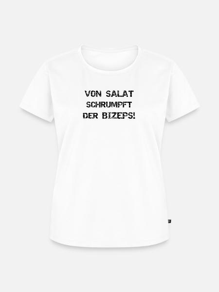 Von Salat schrumpft... - Frauen Premium Bio T-Shirt - Weiß