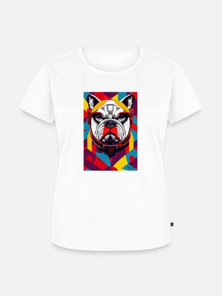 Französische Bulldogge - Retro - Frauen Premium Bio T-Shirt - Weiß