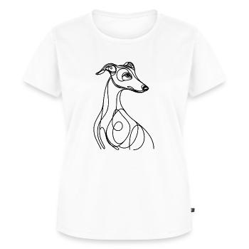 Wippet Windhund Hund Linie Design Line Art - Frauen Premium Bio T-Shirt - Weiß - Vorne - AI Model Female 172 dark (172cm)