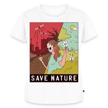 Save Nature (Ökologie) - Frauen Premium Bio T-Shirt - Weiß - Vorne - AI Model Female 172 dark (172cm)