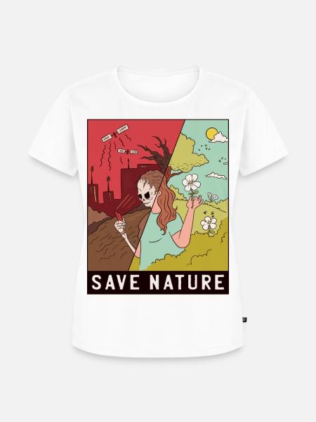Save Nature (Ökologie) - Frauen Premium Bio T-Shirt - Weiß