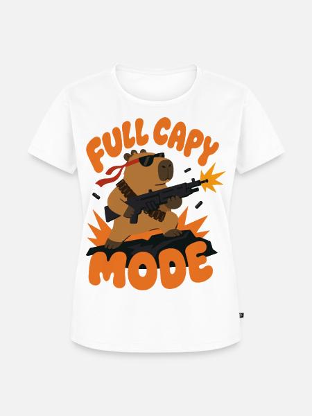 Capybara Action – Full Capy Mode - Frauen Premium Bio T-Shirt - Weiß