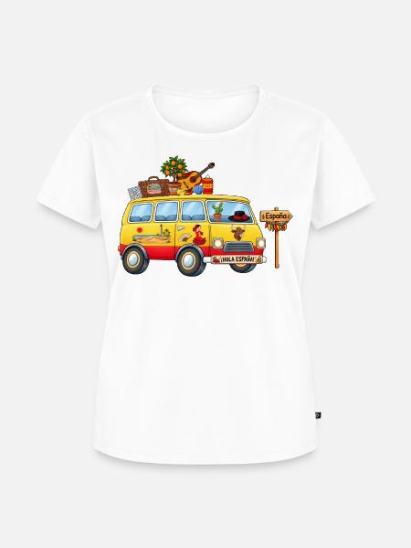 Spanien Camper Wohnmobil - Frauen Premium Bio T-Shirt - Weiß