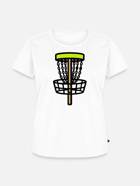 Discgolf Korb Ziel Logo - Frauen Premium Bio T-Shirt - Weiß