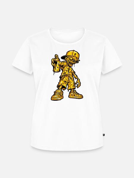 Zombie Graffiti Halloween - Frauen Premium Bio T-Shirt - Weiß
